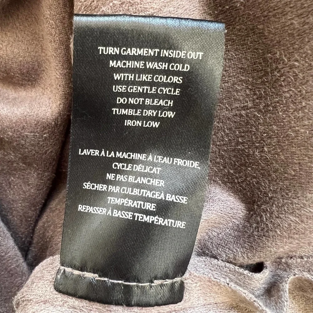 Blank NYC Drape Front Faux Suede Asymmetrical Zip Front Jacket MEDIUM - Picture 10 of 10